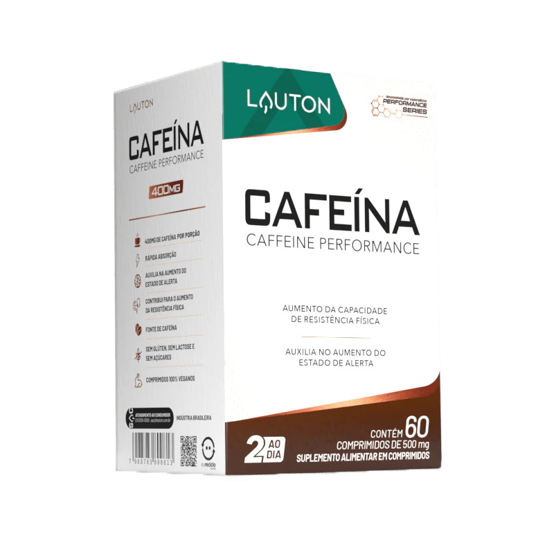 Cafeína Lauton 400mg – Energia, Foco, Alerta Mental e Desempenho Físico | Performance Series | 60 Comprimidos -