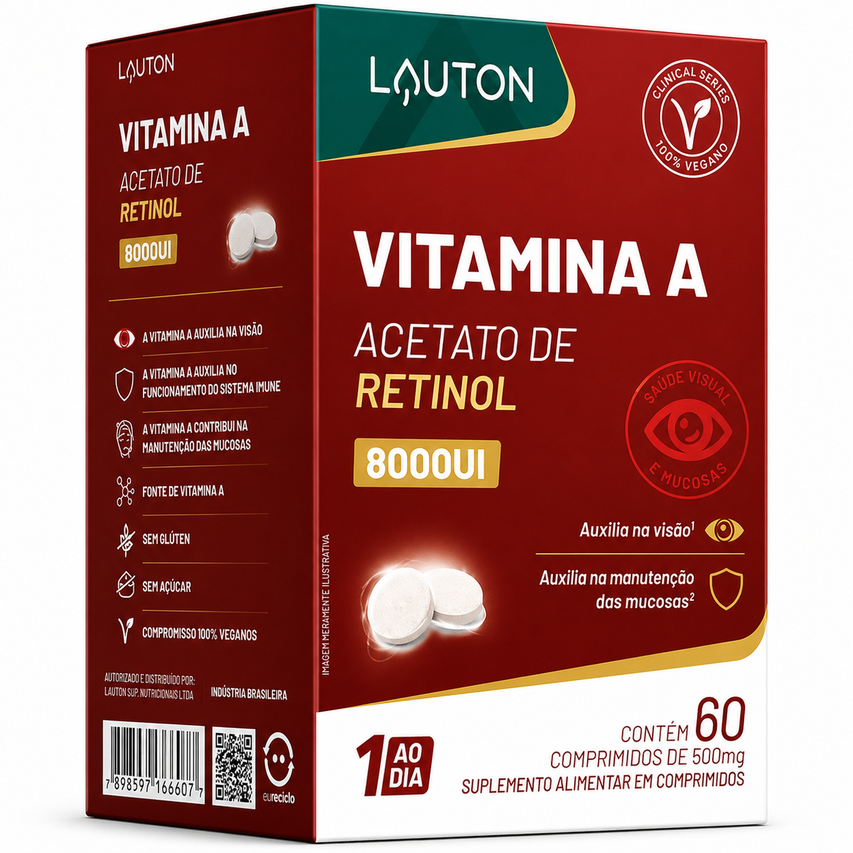 Vitamina A 8.000 UI | Saúde dos Olhos, Imunidade e Proteção das Mucosas | 60 Comprimidos