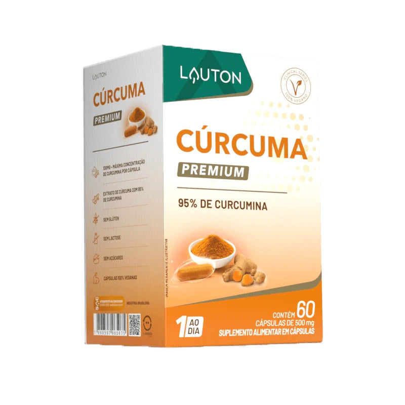 Cúrcuma Premium 500mg – Alta Concentração de Curcumina Ativa | 60 Cápsulas | Antioxidante e Anti-inflamatório Natural