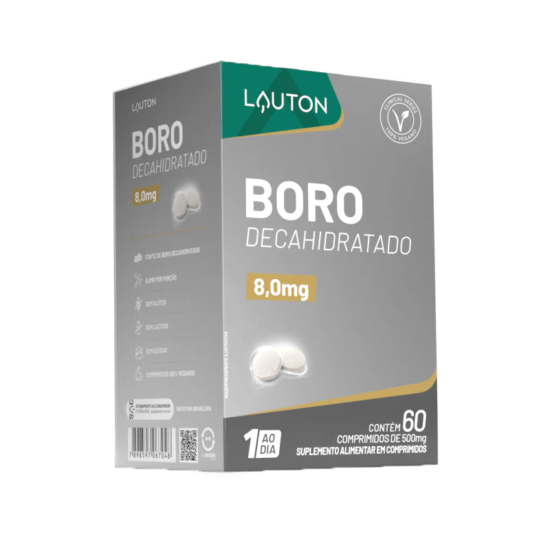 Boro Decahidratado 8mg – Suporte Mineral ao Metabolismo, Equilíbrio do Organismo e Funções Fisiológicas | 60 Comprimidos | Compre o tratamento para 2 ou 3 meses e tenha desconto progressivo.