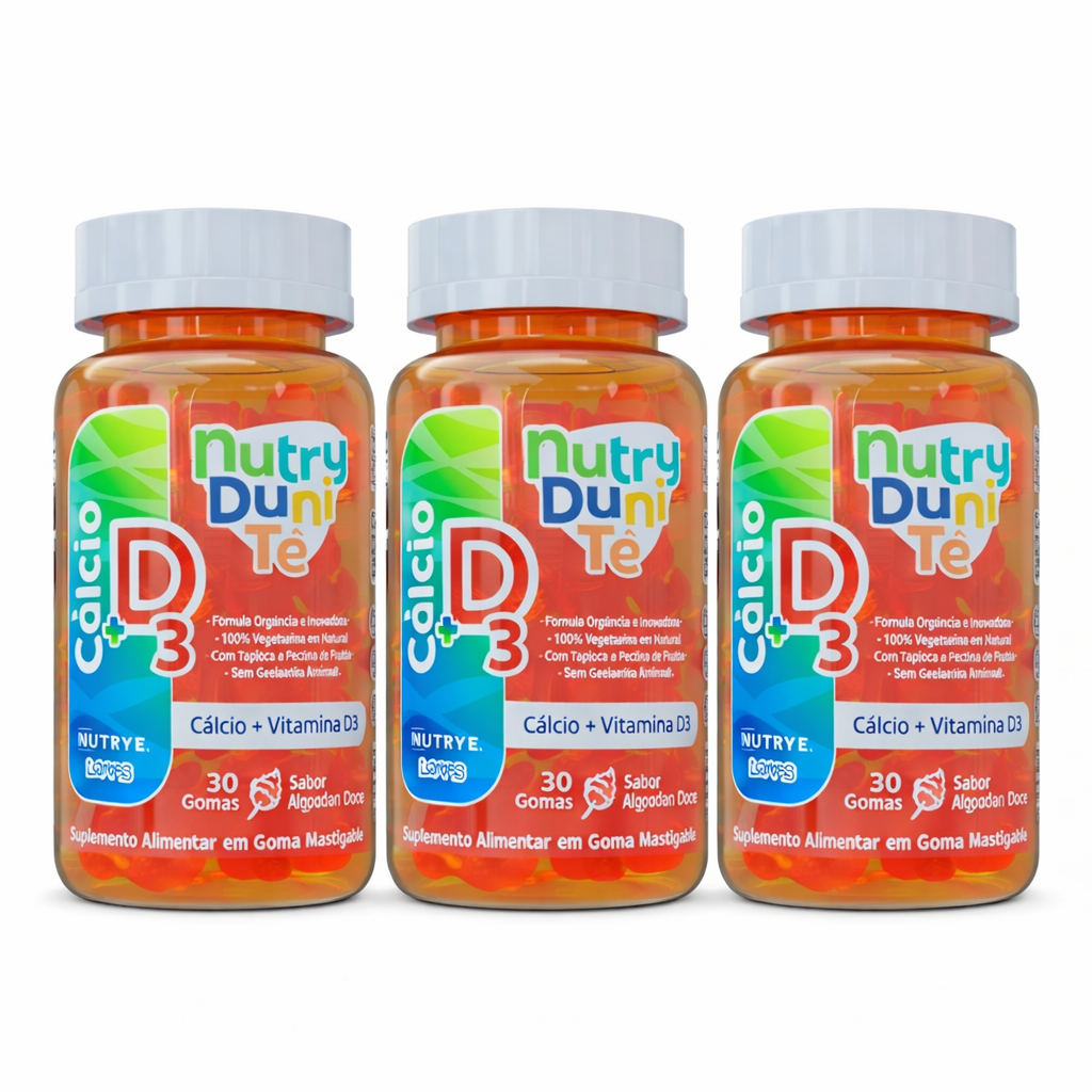 Gummy Kids Cálcio + Vitamina D3 | Sabor Algodão Doce | 30 Unidades | Compre o tratamento para 2 ou 3 meses e tenha desconto progressivo.