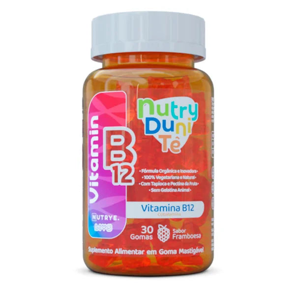 Gummy Kids Vitamina B12 (Metilcobalamina) | Sabor Framboesa | 30 Unidades | Compre o tratamento para 2 ou 3 meses e tenha desconto progressivo.