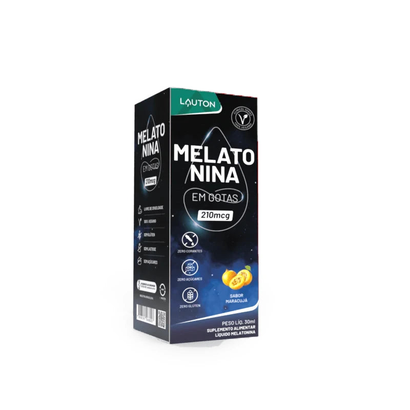 Melatonina em Gotas Premium 210mcg Lauton – Sono Natural, Relaxamento e Ritmo Circadiano Equilibrado | 30ml