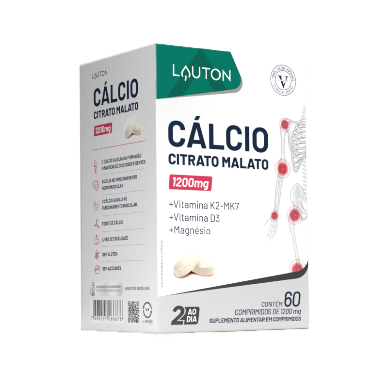 CALCITRAX® Cálcio Citrato Malato c/D3 + K2 + Magnésio - Lauton