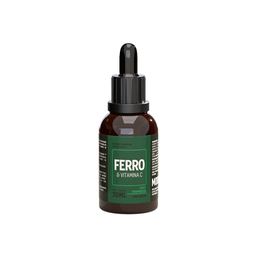 Ferro & Vitamina C Líquido – Energia, Imunidade e Alta Absorção | Moderação | Ferro bisglicinato + vitamina C em gotas para mais tolerância, eficácia e praticidade no dia a dia