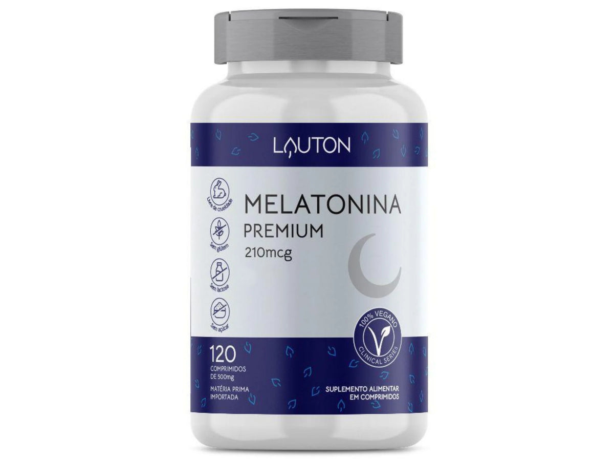 Melatonina Premium 500mg – Sono Profundo, Relaxamento e Bem-Estar | 120 Comprimidos | Lauton Nutrition