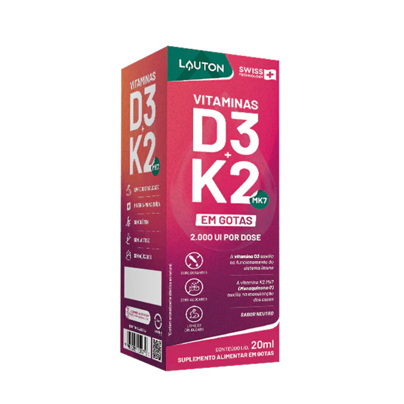 Vitamina D3 + K2 em Gotas