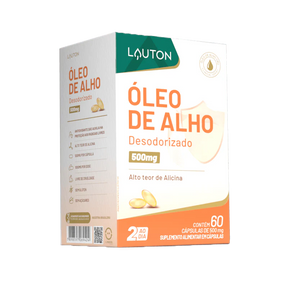 Óleo de Alho Cru 500mg Lauton – Imunidade, Saúde Respiratória e Ação Antioxidante | Clinical Series | 60 Cápsulas