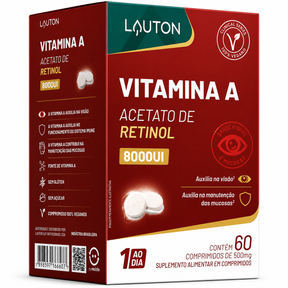 Vitamina A 8.000 UI | Saúde dos Olhos, Imunidade e Proteção das Mucosas | 60 Comprimidos