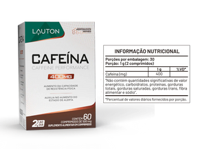 Cafeína Lauton 400mg – Energia, Foco, Alerta Mental e Desempenho Físico | Performance Series | 60 Comprimidos -