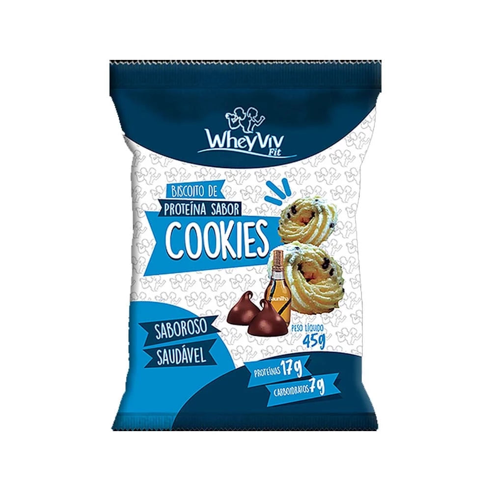 Kit 10 WheyViv Fit – Cookies & Suspiro com Whey Protein | 19 g de Proteína | 100% Natural, Artesanal e Sem Açúcar