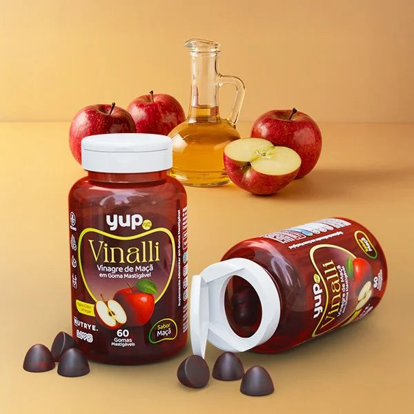 Gummy Vinalli – Vinagre de Maçã (Apple Cider Vinegar) – 60 Gummys | Com Extrato de Casca de Uva | Compre o tratamento para 2 ou 3 meses e tenha desconto progressivo.