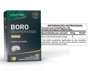 Boro Decahidratado 8mg – Suporte Mineral ao Metabolismo, Equilíbrio do Organismo e Funções Fisiológicas | 60 Comprimidos |  Compre o tratamento para 2 ou 3 meses e tenha desconto progressivo.