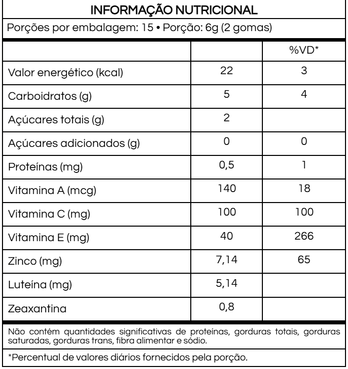 Gummy EyeCare (Saúde dos Olhos) – YUP | Vitaminas + Luteína + Zeaxantina | 30 Unidades | Compre o tratamento para 2 ou 3 meses e tenha desconto progressivo.