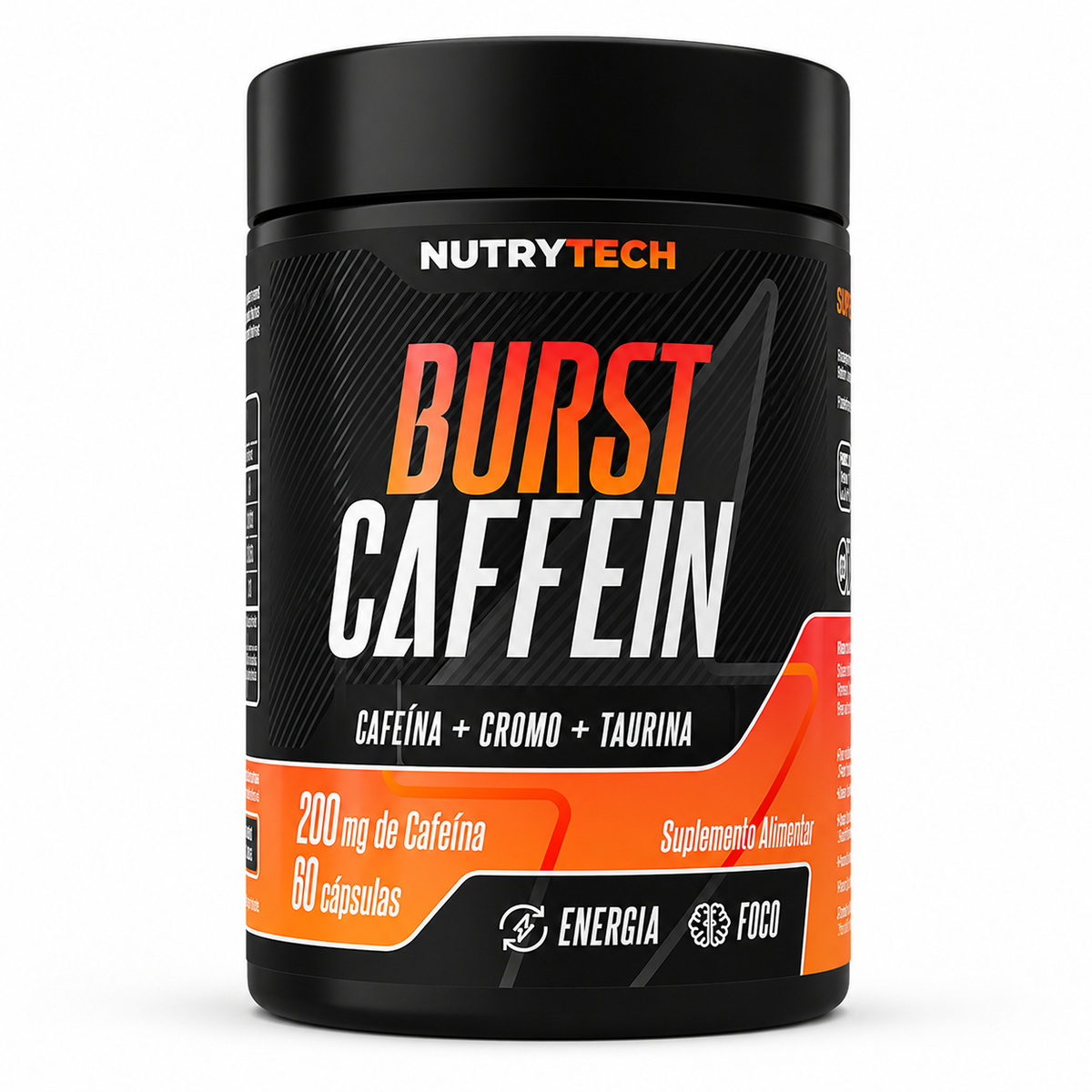 Burst Caffein | Energia e Foco com 200mg de Cafeína + Cromo e Taurina | 60 Cápsulas