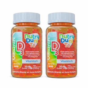 Gummy Kids Vitamina D3 (Colecalciferol) – NutryDuniTé | Sabor Laranja, Limão e Morango | 30 Unidades | Compre o tratamento para 2 ou 3 meses e tenha desconto progressivo.