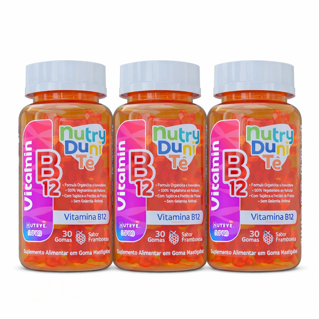 Gummy Kids Vitamina B12 (Metilcobalamina)  | Sabor Framboesa | 30 Unidades | Compre o tratamento para 2 ou 3 meses e tenha desconto progressivo.
