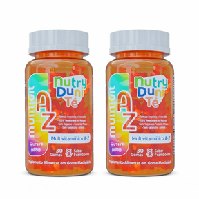 Gummy Kids Multivitamínico A–Z – NutryDuniTé | Sabor Framboesa | 30 Unidades | Compre o tratamento para 2 ou 3 meses e tenha desconto progressivo.