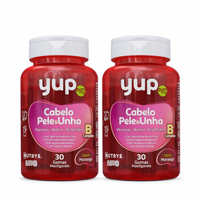 Gummy Cabelo, Pele & Unha – | Vitaminas + Biotina + Ácido Fólico | 30 Unidades – Vitaminas A, C, D, E, B6, B12 + Biotina | Compre o tratamento para 2 ou 3 meses e tenha desconto progressivo.