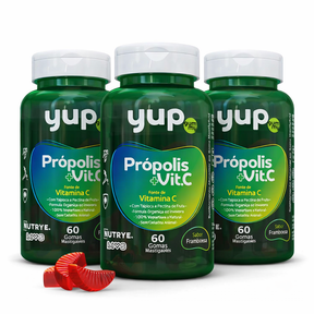 Gummy Própolis + Vitamina C – YUP | Sabor Framboesa | 60 Unidades | Compre o tratamento para 2 ou 3 meses e tenha desconto progressivo.