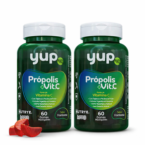 Gummy Própolis + Vitamina C – YUP | Sabor Framboesa | 60 Unidades | Compre o tratamento para 2 ou 3 meses e tenha desconto progressivo.