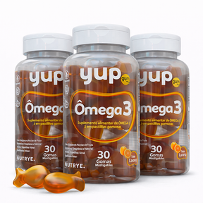 Gummy Ômega 3 Vegetal (ALA) – YUP (Nutrye) | Óleo de Linhaça | Sabor Laranja | Compre o tratamento para 2 ou 3 meses e tenha desconto progressivo.