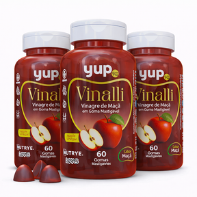 Gummy Vinalli – Vinagre de Maçã (Apple Cider Vinegar) – 60 Gummys | Com Extrato de Casca de Uva | Compre o tratamento para 2 ou 3 meses e tenha desconto progressivo.