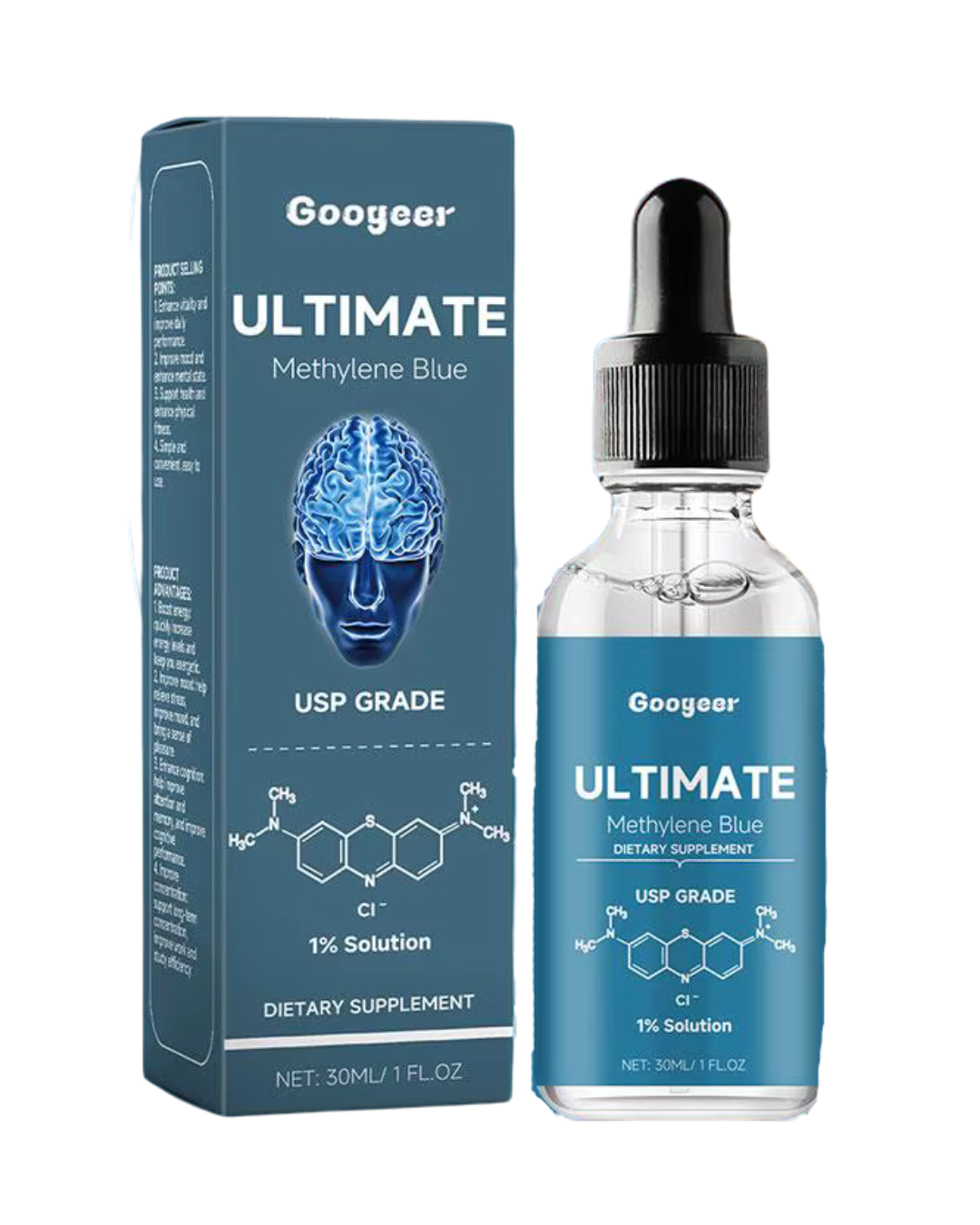 Azul de Metileno 1% – Solução em Gotas | Antioxidante, Clareza Mental e Suporte ao Bem-Estar