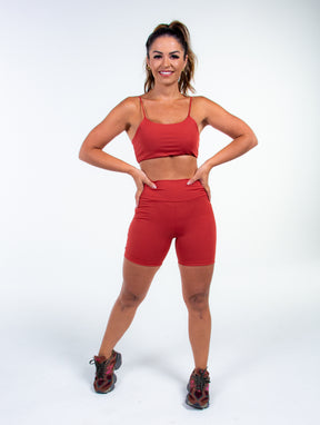 Bermuda Meia Coxa Fitness (lisa sem bolsos). Feminino Santoar Linha Basic Alta Compressão, UV 50+ e Conforto Extremo