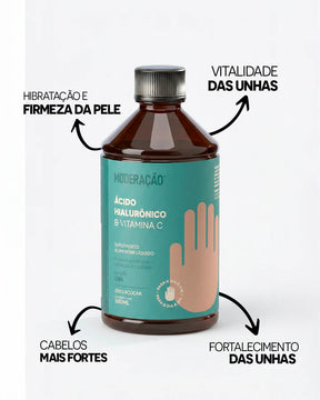 Ácido Hialurônico + Vitamina C Líquido – Hidratação Profunda, Colágeno e Beleza de Dentro para Fora