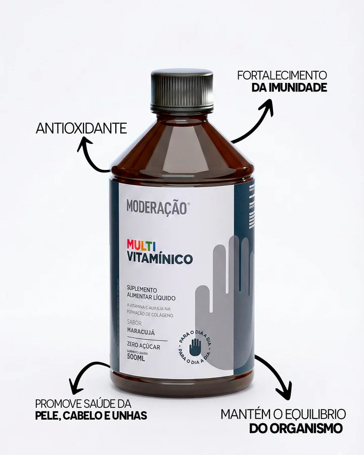 Multivitamínico Líquido Completo – Vitaminas A, C, D3, E, Complexo B + Minerais Essenciais | Alta Absorção