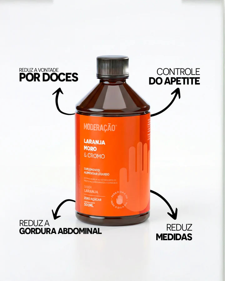 Laranja Moro & Cromo Líquido – Equilíbrio Metabólico, Controle do Apetite e Ação Antioxidante | Líquida e pronta para consumir