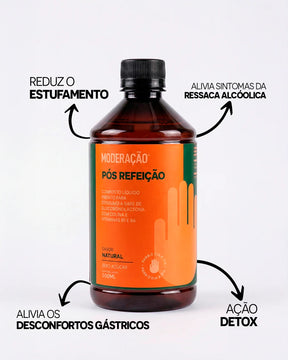 Pós-Refeição – Shot Digestivo de Ação Rápida | Alívio do Estufamento, Digestão Leve e Bem-Estar em 30 Minutos | 500 ml