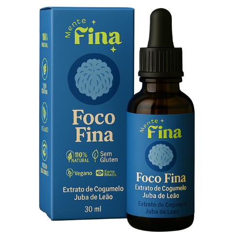 FOCO FINA Extrato concentrado de Cogumelo Juba de Leão | Clareza, Presença e Alta Performance Natural | Mente Fina