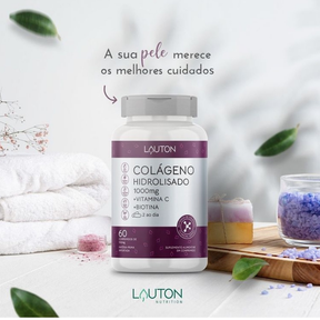 Kit 3 Colageno Hidrolisado 1000mg com Vitamina C + Biotina - 60 Comprimidos cada Pote -- Fórmula Concentrada Lauton Pele