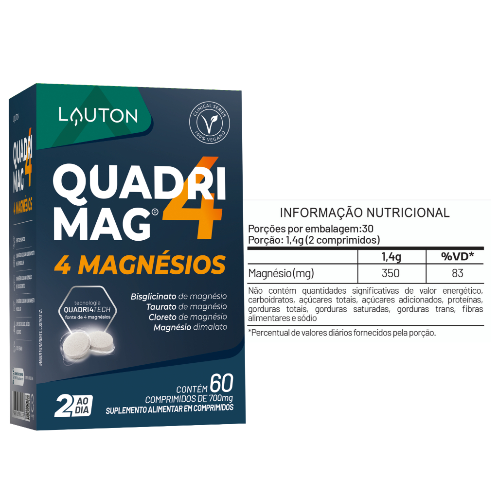 QUADRIMAG® 4 Magnésios 60 cps (Clinical Series) - Lauton