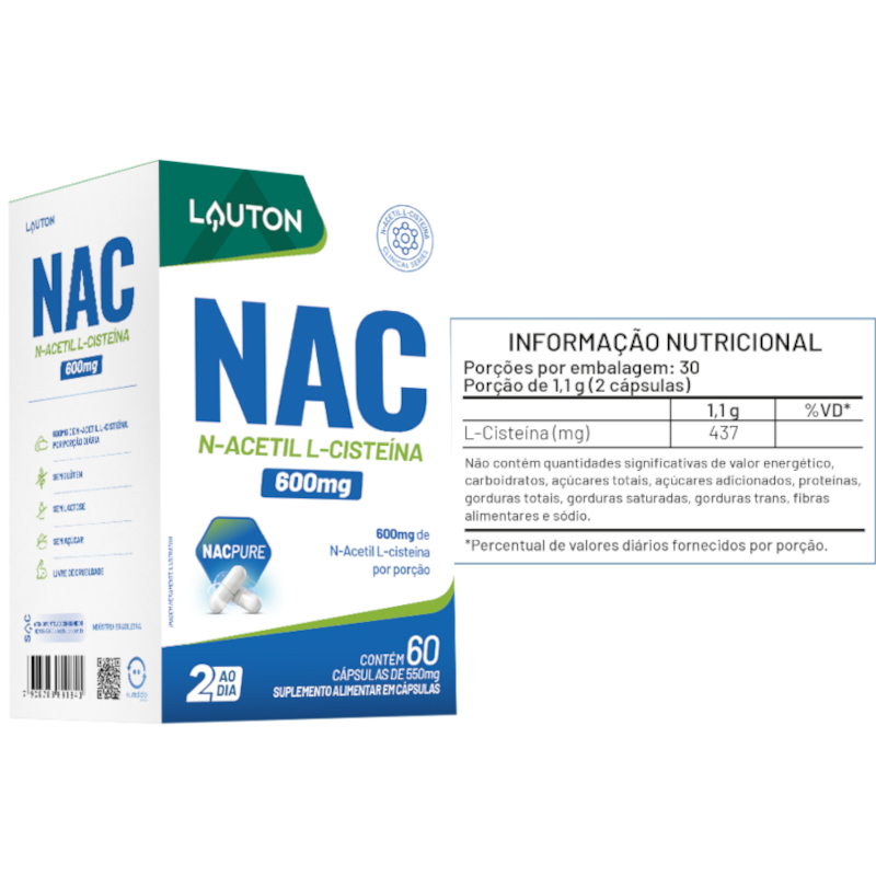 NAC N-Acetil L-Cisteína 60 cps - Lauton