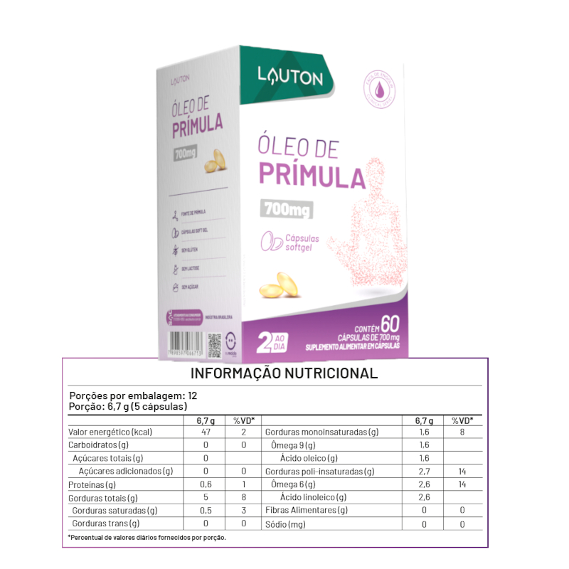 Óleo de Prímula (Clinical Series) 60 Cps - Lauton