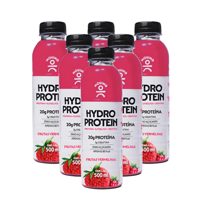 6 Moving Hydro Isotônico 20g Proteína - Frutas Vermelhas