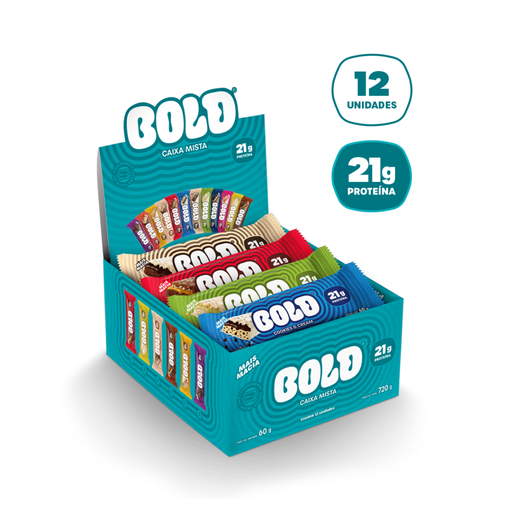 Barra de Proteína BOLD Snacks Mista (21g de Proteína) - Caixa com 12 unidades