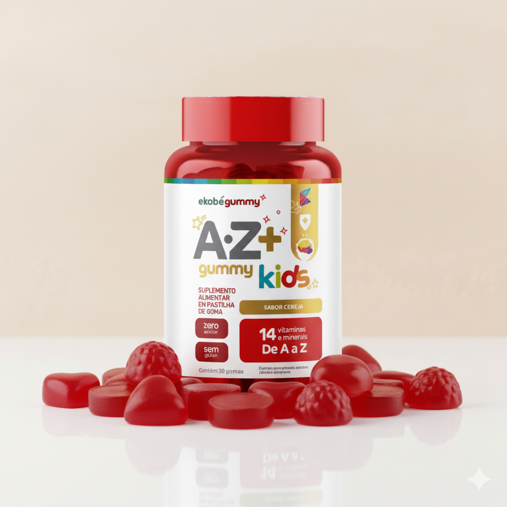 Gummy Kids Multivitamínico AZ 30 Gomas sem Açúcar para Crianças Marca Ekobé.