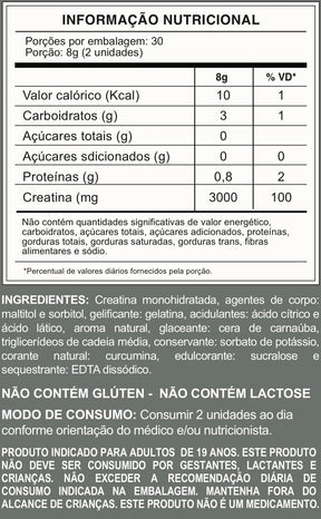 Creatina em Gomas – Força, Energia e Praticidade com Sabor Incrível de Maça Verde