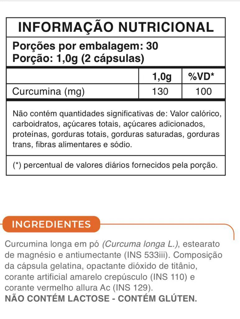 Cúrcuma Longa (Curcumina) | Ação Anti-inflamatória, Saúde Articular e Recuperação Muscular Potente antioxidante natural, auxílio no pós-treino e suporte metabólico