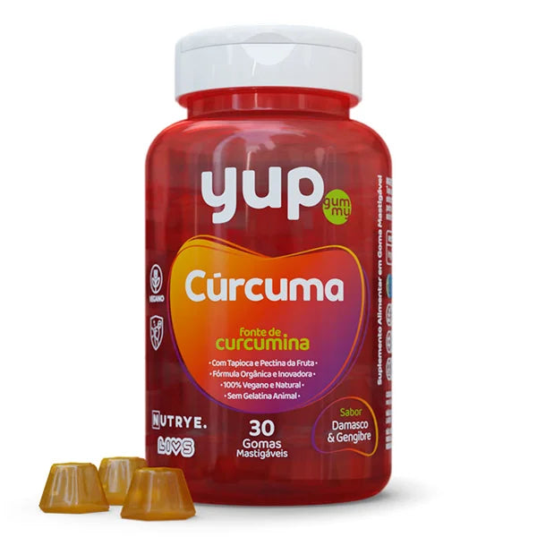 Gummy Cúrcuma (Fonte de Curcumina) – YUP | Sabor Damasco & Gengibre | 30 Unidades | Compre o tratamento para 2 ou 3 meses e tenha desconto progressivo.
