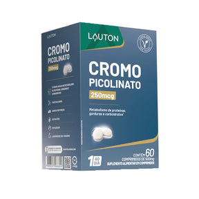Cromo Picolinato 250mcg Lauton – Controle do Apetite, Açúcar no Sangue e Metabolismo Eficiente | Clinical Series | 60 Comprimidos