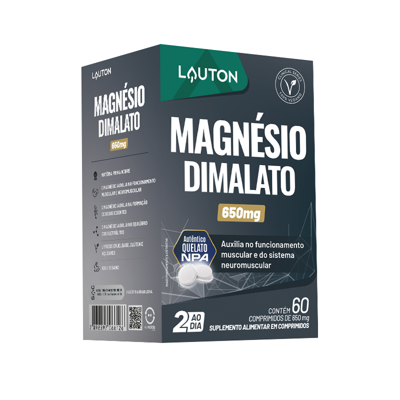Magnésio Dimalato 650mg Lauton 60 comprimidos