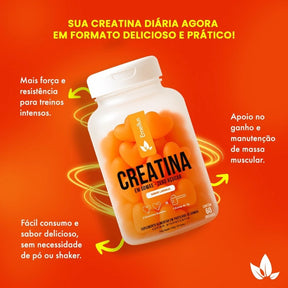 Creatina em Gomas – Força, Energia e Praticidade com Sabor Incrível de Laranja